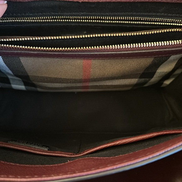 NWTGS Burberry Derby leather House Check medium Camberly tote - Picture 7 of 11